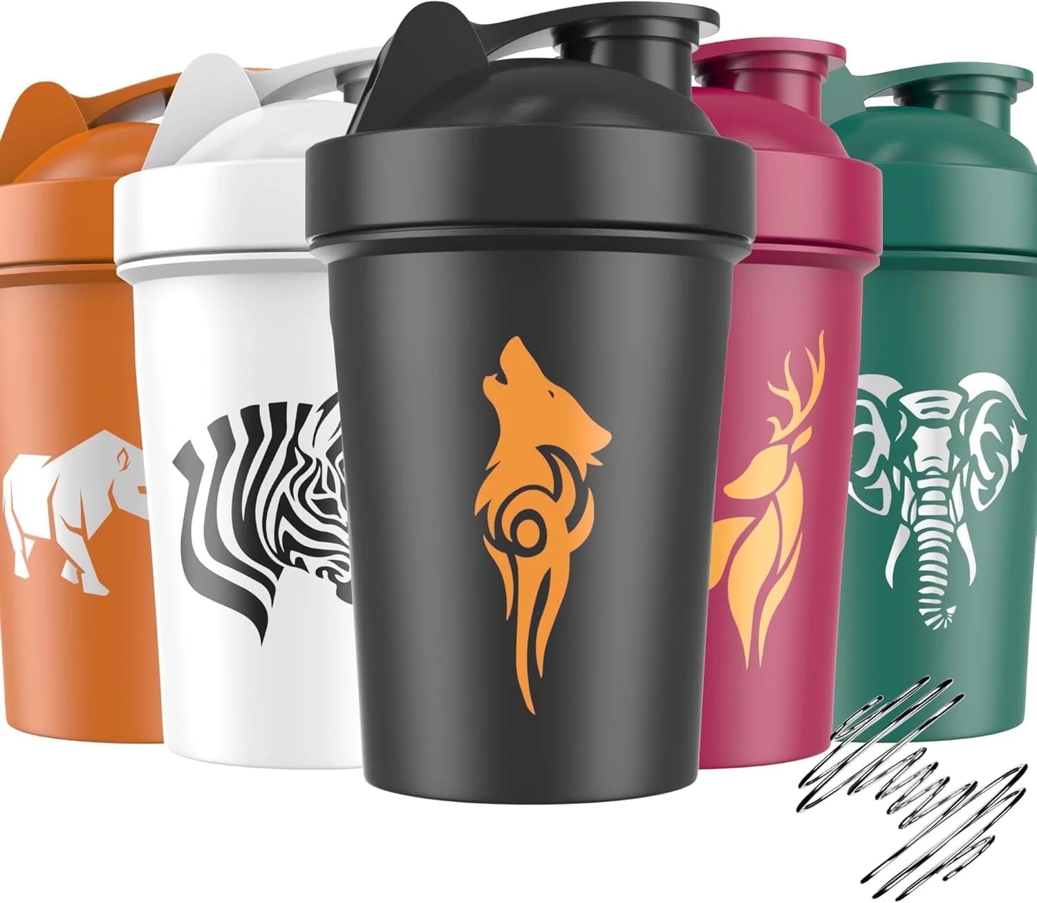 5 Pack Protein Shaker Bottles, 20 Oz, Leakproof, Bpa-Free, Dishwasher Safe, Plastic, Ideal for Workouts, Gym, Smoothies
