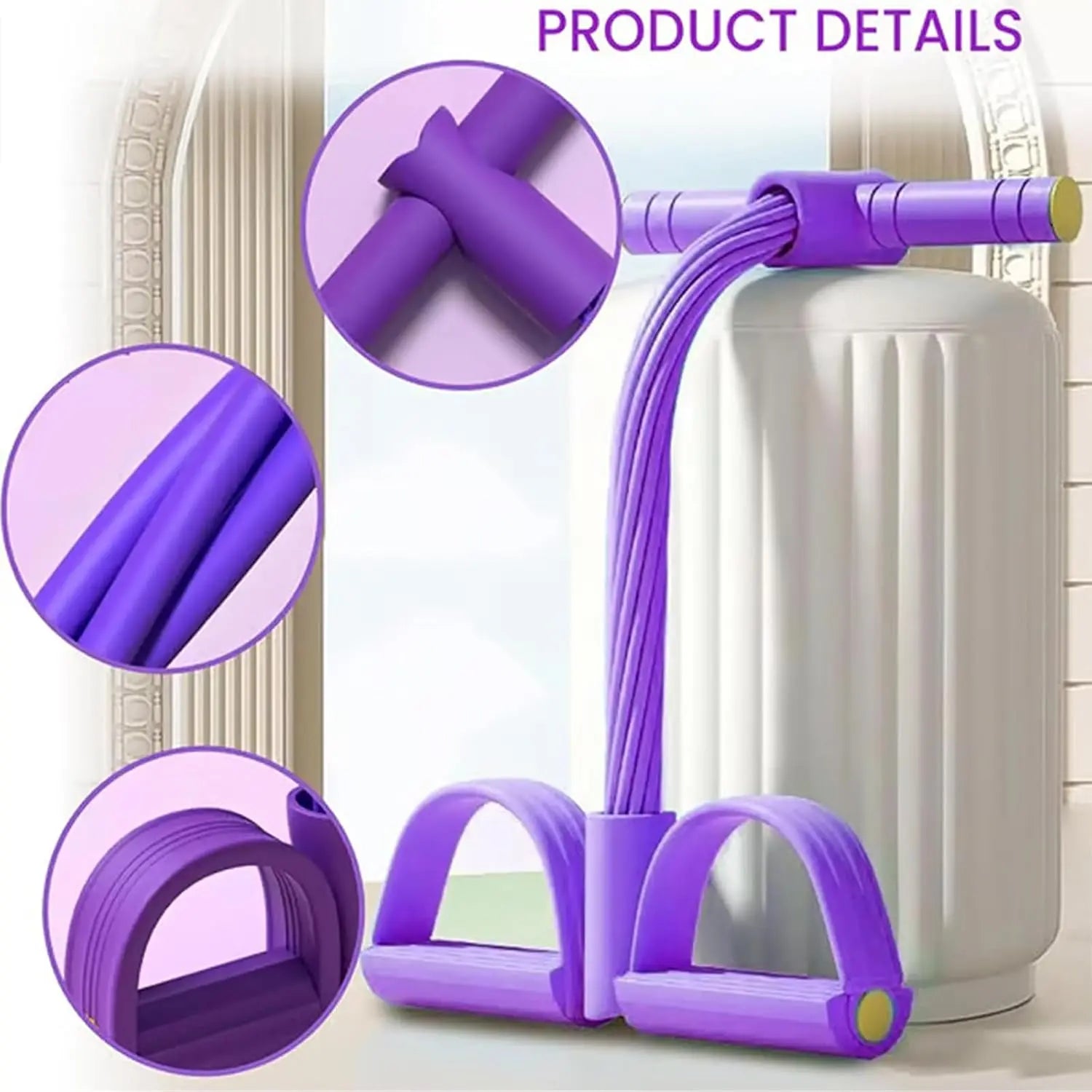Multi-Tube Foot Resistance Stretch Band, Household Daily Traction Equipment, Lightweight Indoor Activity Tool