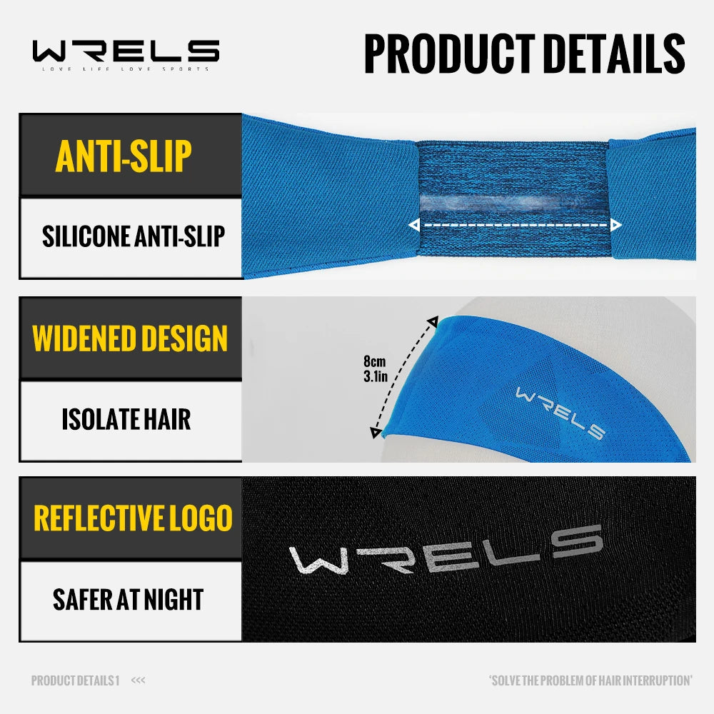 WRELS Sports Headbands Non-Slip Moisture Wicking Breathable Workout Sweatband Fitness Running Cycling Football Yoga Hairband
