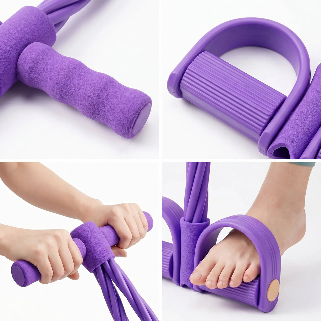 Multi-Tube Foot Resistance Stretch Band, Household Daily Traction Equipment, Lightweight Indoor Activity Tool
